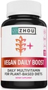 Zhou Vegan Multivitamin for Women ' Men, Daily Vegan Supplement, Essential Multi Vitamin with Iron & Zinc for Energy, Vitality, Immune Support, & Whole Body Health - 60 Veg Caps