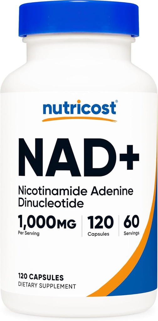 Nutricost NAD+ Suplemento 1000mg por Serving,120 Capsules (Nicotinamide Adenine Dinucleotide) - 60 Servings, Gluten-Free, Vegan