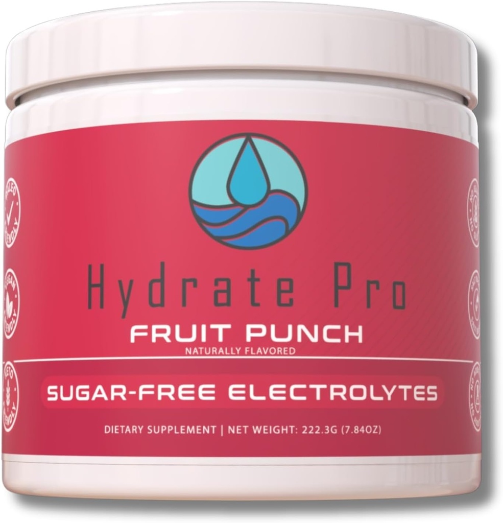 Complejo Electrolítico Libre de Azúcar TENIDO 1000mg Complejo Electrolítico de Alto Sodio TENIDO POTS Soporte " Prevención de la gripe de Keto ANTE 45 Servimientos Hidratación Natural (Fruit Punch)