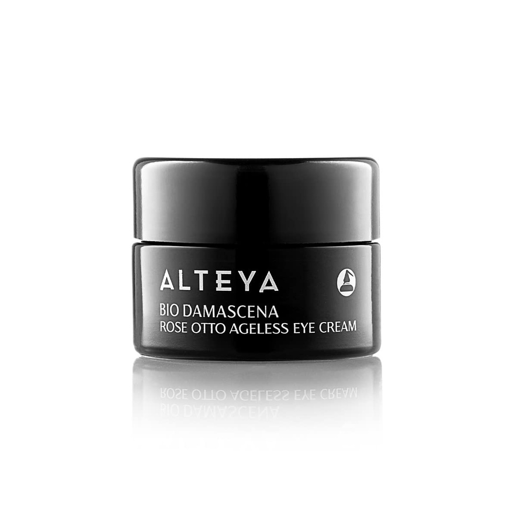 Alteya Organics Eye Cream Certified Organic Skin Care 0.51 Fl Oz/15 mL Bio Damascena galardonado con crema de contorno de ojos sin edad con brillo orgánico de aceite de rosa búlgaro, ruido y firmeza