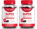 humanN SuperBeets Heart Gummies - Beet Gummy with Heart-Healthy Energy Support, Grape Seed Extract " Beetroot Powder, Sugar Free - Pomegranate Berry Flavor, 120 Count