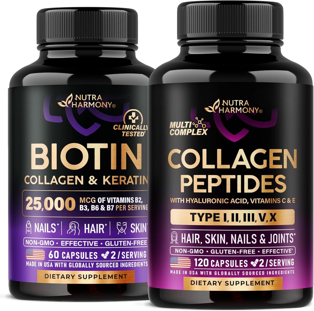 NUTRAHARMONY Biotin, Keratin &amp; Collagen Capsules