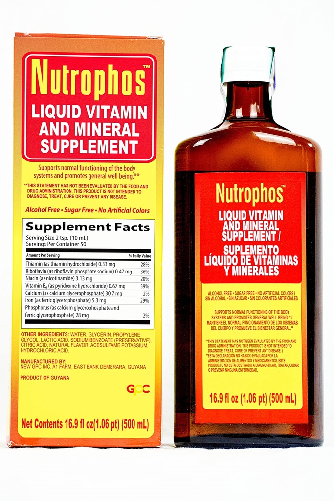 Nutrofos Suplemento dietético líquido con vitaminas B y minerales 500 ml