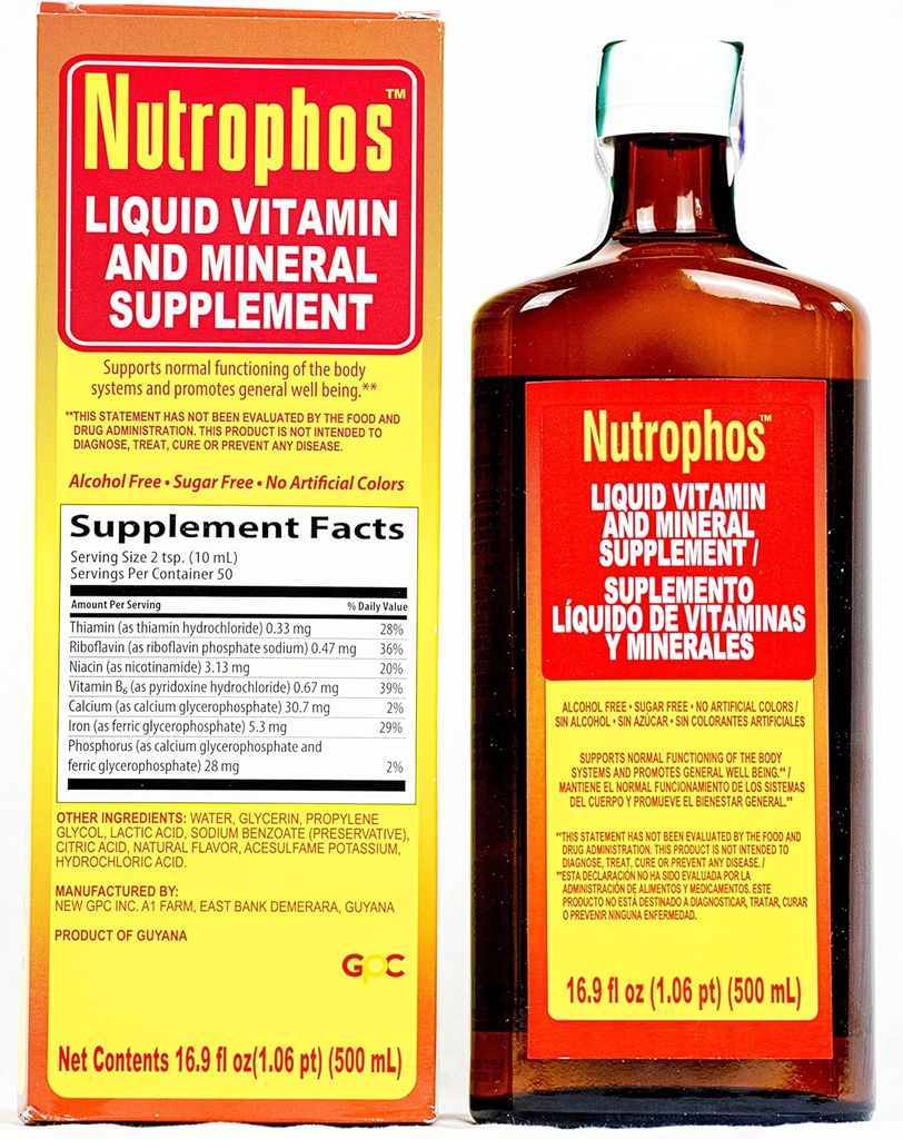 Nutrofos Suplemento dietético líquido con vitaminas B y minerales 500 ml