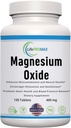Magnesium 400mg [High Potency] Suplemento – Oxido de magnesio para soporte inmunitario, recuperación muscular, calambres y relajación 120 Tabletas