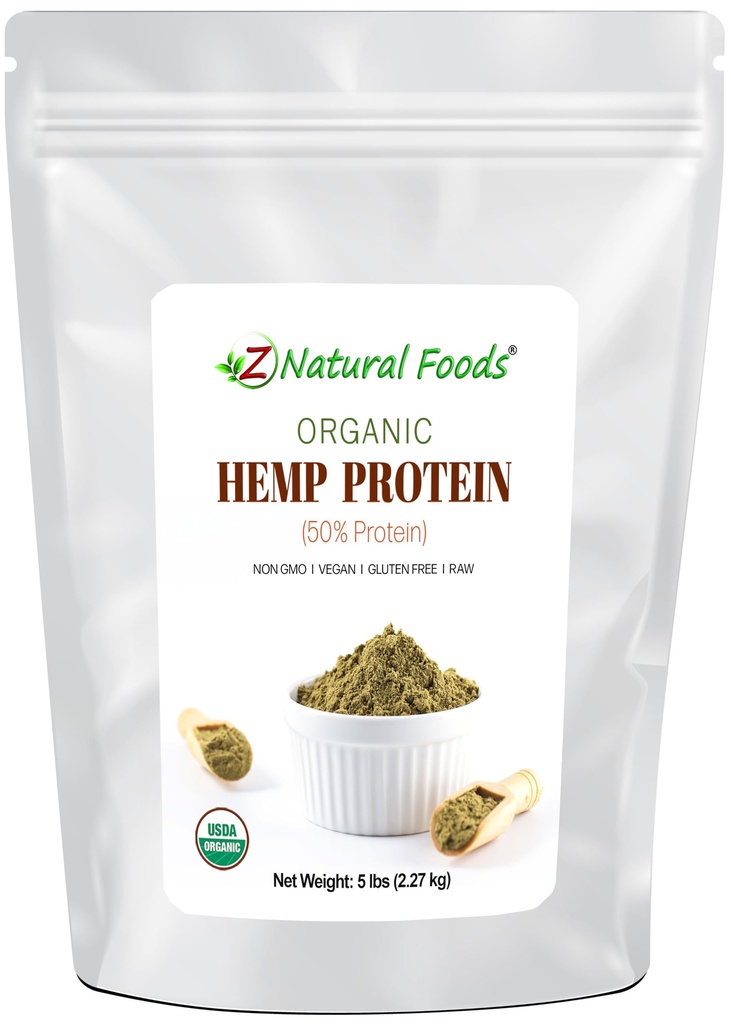 Pólvora de cáñamo orgánico - Deslumbrado deslumbrado - Superalimento de base vegetal para los mohothies, sacudidas, sustitución de la comida, picaduras Recetas - Raw, Vegan, No GMO, Gluten Gratis - Bulk 5 lb Tamaño