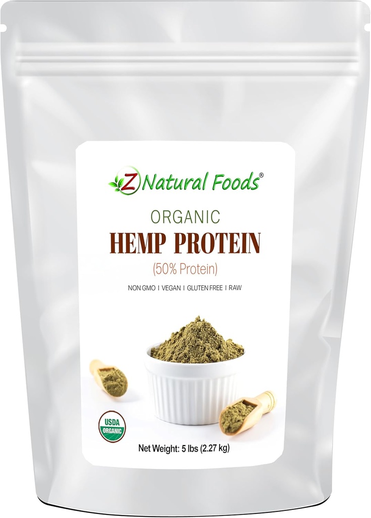 Pólvora de cáñamo orgánico - Deslumbrado deslumbrado - Superalimento de base vegetal para los mohothies, sacudidas, sustitución de la comida, picaduras Recetas - Raw, Vegan, No GMO, Gluten Gratis - Bulk 5 lb Tamaño