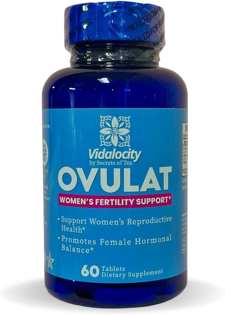 Secretos de Tea Vidalocity Apoyo a la fertilidad de las mujeres - Natural Blend con D-Chiro-Inositol, Folate, Myo-Inositol - Equilibrio hormonal - 60 cápsulas vegetarianas