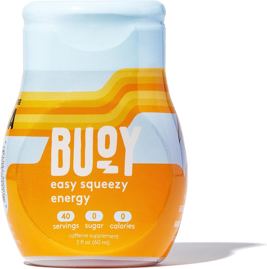 Buoy Energy Electrolyte Drops ← 40 Servings ¦ Caffeine from Green Tea Extract + L-Theanine ← Jitter-Free Focus TEN Great for Tea, Shakes, Juice, " Beer TEN Your Daily Hydration &amp; Energy Supplement