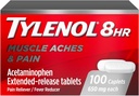 Tylenol 8 horas Acetaminofeno 650 mg cápsulas de liberación ampliadas, diseño rápido de la capa bi-actuada, alivio de dolor rápido y duradero para el músculo, articulación, espalda &amp; dolores de la artritis, reducción de fiebre, 100 conteo