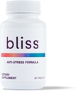 Bliss Herbal Stress Support – Tablas Adaptogénicas con Ashwagandha, Rhodiola & L-Theanine – Promueve la calma, equilibrio de humor " Claridad mental – Vegan " Gluten-Free – 60 Tablets
