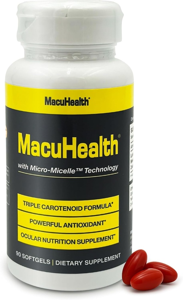 Macuhealth Triple Carotenoide Fórmula - Vitaminas Ojo para Adultos - 90 Softgels, 3 Mes de Suministro