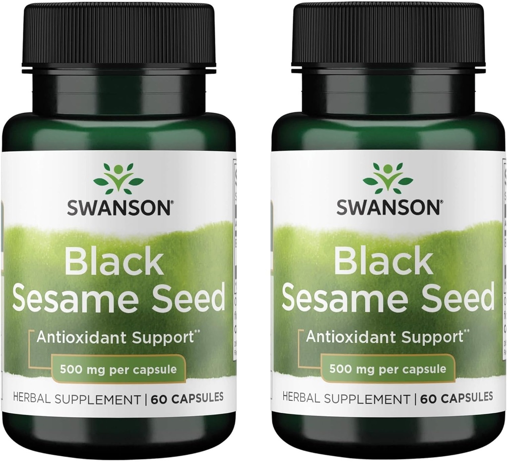 Swanson Full Spectrum Black Sesame Semilla 500 Milligrams 60 Capsules (2 Pack)