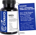 NAD+ Suplemento para Hombres 1000mg, NAD+ con Resveratrol, CoQ10, L-Citrulline &amp; Maca Root – Energía Celular, Apoyo al envejecimiento saludable, Antioxidante, Salud del óxido nítrico para Hombre – 60 cápsulas