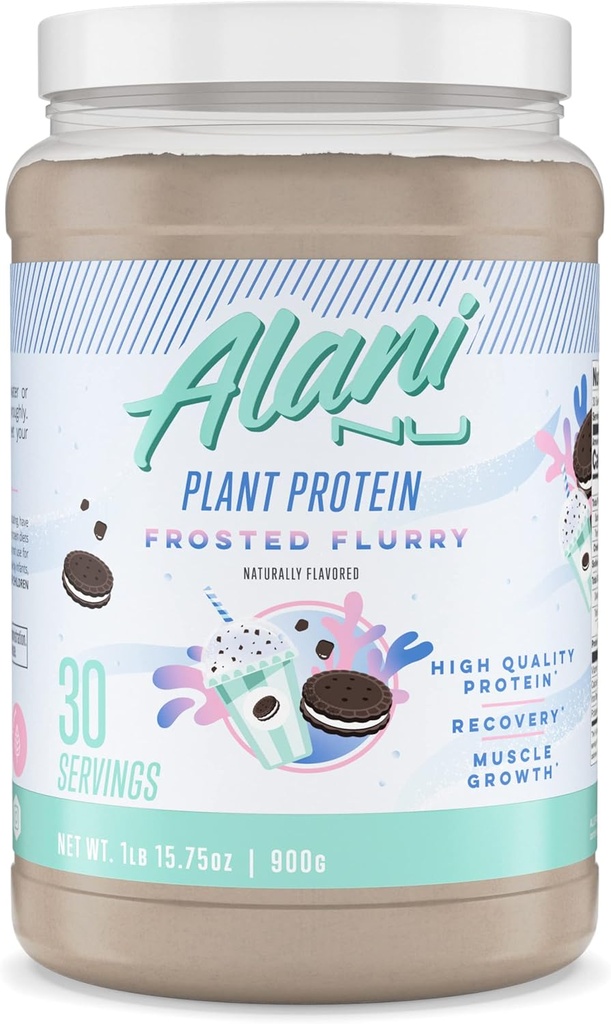 Alani Nu Planta-Based Protein Powder Frosted Flurry TEN 17g Vegan Protein TENIDO Reemplazo de comida Polvo Silencio No Sugar Añadido ← Bajo Fat, Low Carb, Dairy Free, Pea Protein Isolate Blend ← 30 Servings