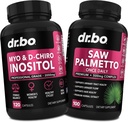 Myo-Inositol & D-Chiro Inositol Saw Palmetto - 40:1 Ratio Hormon Balance para Mujeres - Saw Palmetto for Women Hair Pérdida - Suplementos para apoyar Ciclo Menstrual &amp; Apoyo Salud Mujer