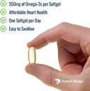 AmerOmega Triglyceride Omega-3 Fish Oil for Heart Health Support - Wild-Caught Alaskan Walleye Pollock - American-Sourced, American-Made - Non-GMO, Gluten-Free &amp; Dairy-Free - 60 Softgels