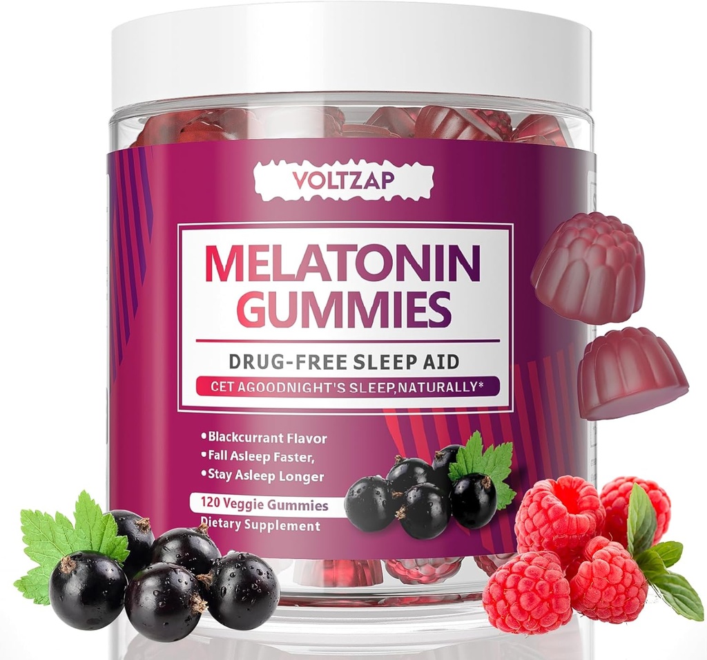 Melatonin Gummies: Suplementos para el sueño para hombres y mujeres, 60 Gummies, Ayuda natural para el sueño, máxima fuerza de sueño Gummies con 10 mg de Melatonin Per Gummy Suplemento, Blackcurrant Flavor