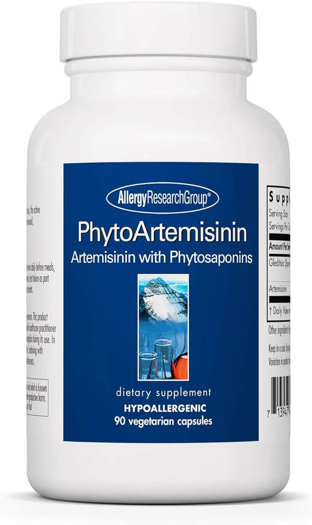 Allergy Research Group PhytoArtemisinin Supplement - GI Tract Support, Phytosaponins, Thujone-Free, Hypoallergenic, Vegetarian Capsules - 90 Count