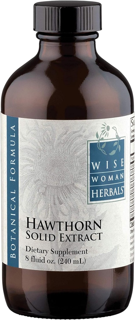 Mujer Wise Herbals Hawthorn Berry Solid Extract 4:1, Alcohol-Free Extra Strength, Promueve la Circulación Saludable, Protección Antioxidante, Herbal Cardiovascular Support, 8 Fl Oz