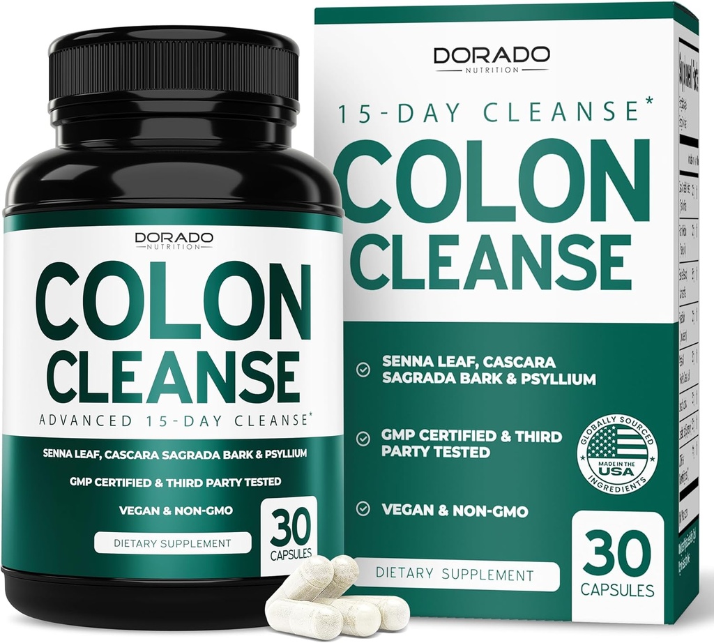 Colon Cleanse " Detox 15 Day Gut Cleanse (30 conde) Intestinal Cleanse Pills " Probiotic for Gentle Laxative " Bowel Relief for Stomach Bloating - Third Party Tested, Vegan, Non-GMO - Made in USA