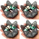 Pill Organizer, Pill Box, Small Pill Case, Medicine Pill Organizer 1 Time a Day, Weekly Pill Organizer, Pill Container, Pill Holder, Daily Pill Organizer Travel Pill Organizer 7 Day (4pcs Black)