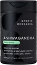 Sports Research® Ashwagandha Softgels with Coconut MCT Oil - Natural Ayurvedic Adaptogen Made with Shoden® Ashwa for Relaxation, Calm &amp; Sleep Support - Gluten Free & Vegan Friendly - 120 Count