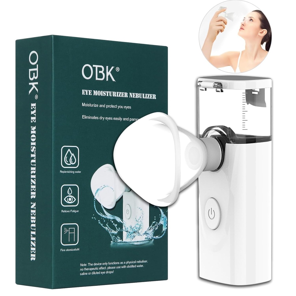 OTBK Nano Mist, Humidificación de ojos y rostros, Terapia de vapor de ojos secos, Terapia de niebla fría, Necesita compresas calientes puede calentar agua, conveniente para usar, fácil de cargar