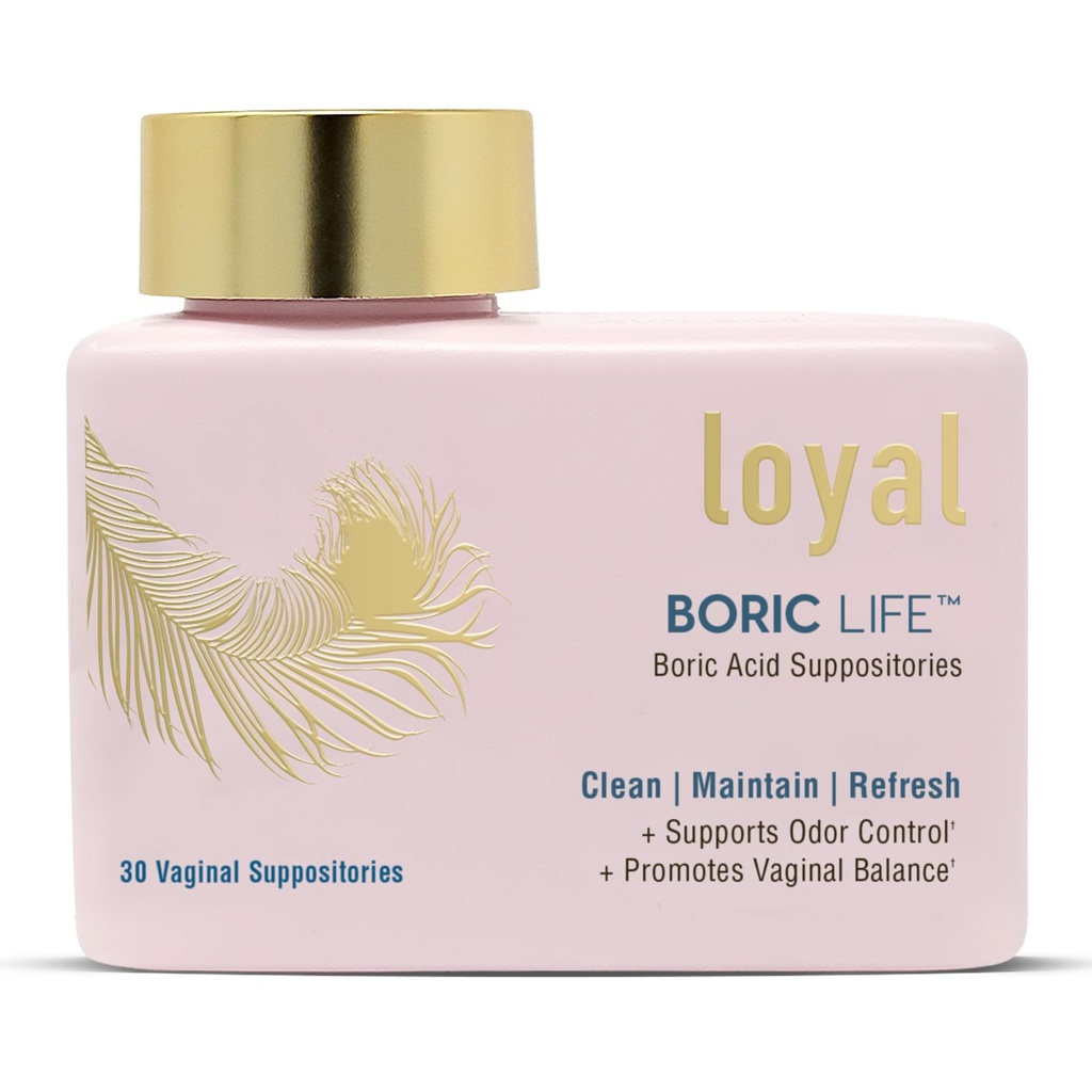 Boric Life - Boric Acid Vaginal Suppositories - 600mg - Supports Odor Control - Promotes Vaginal Balance - Soothes Discomfort - Made in USA - 30 Count
