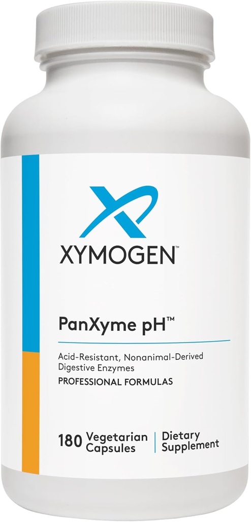 XYMOGEN PanXyme pH - Enzimas digestivas para Gut Health - Amylase, Lipase y Protease Enzyme Suplemento - Gut Health Supplements for Digestion Support - Gluten Free + Vegan (180 cápsulas)