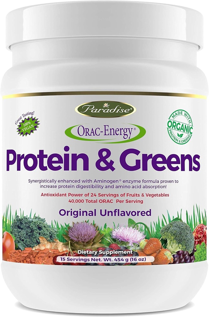 Las hierbas del Paraíso Orac Energy, Protein &amp; Greens, 14 onzas