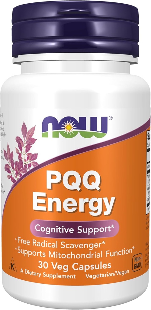 AHORA Suplementos de Alimentos, PQQ Energy, Scavenger Radical Libre*, Apoyo Cognitivo*, 30 cápsulas de Veg