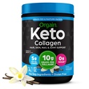 Orgain Keto Collagen Protein Powder, Vanilla - 10g Grass Fed Hydrolyzed Collagen Peptides for Women & Men, Type I & III, 5g MCT Oil - Hair, Skin, Nail, & Joint Support, Non-GMO, Gluten Free - 0.88lb