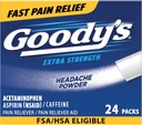 Goody's Headache Powder Extra Strength Pain Relief, Triple Action Headache Relief with Aspirin, Acetaminophen &amp; Caffeine, 24 Count