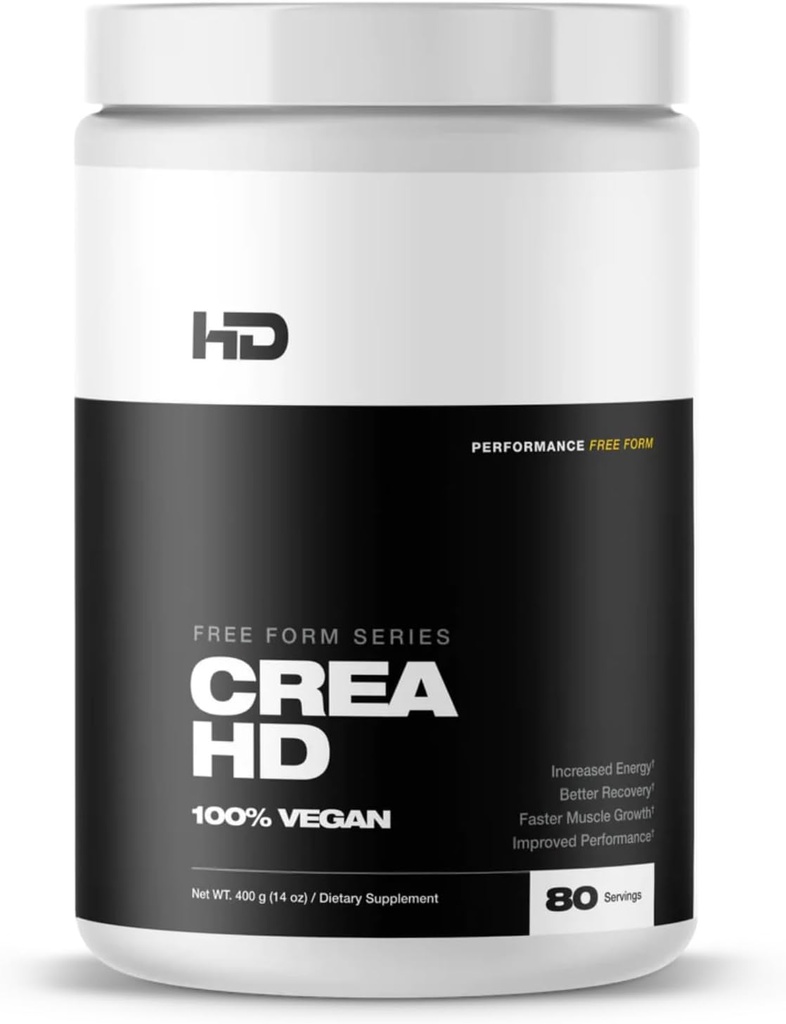 HD MUSCLE CreaHD Creapure | 100% Vegan Creatine Monohydrate Supplement | for Improved Energy, Recovery, Muscle Growth, & Performance | 80 Servings