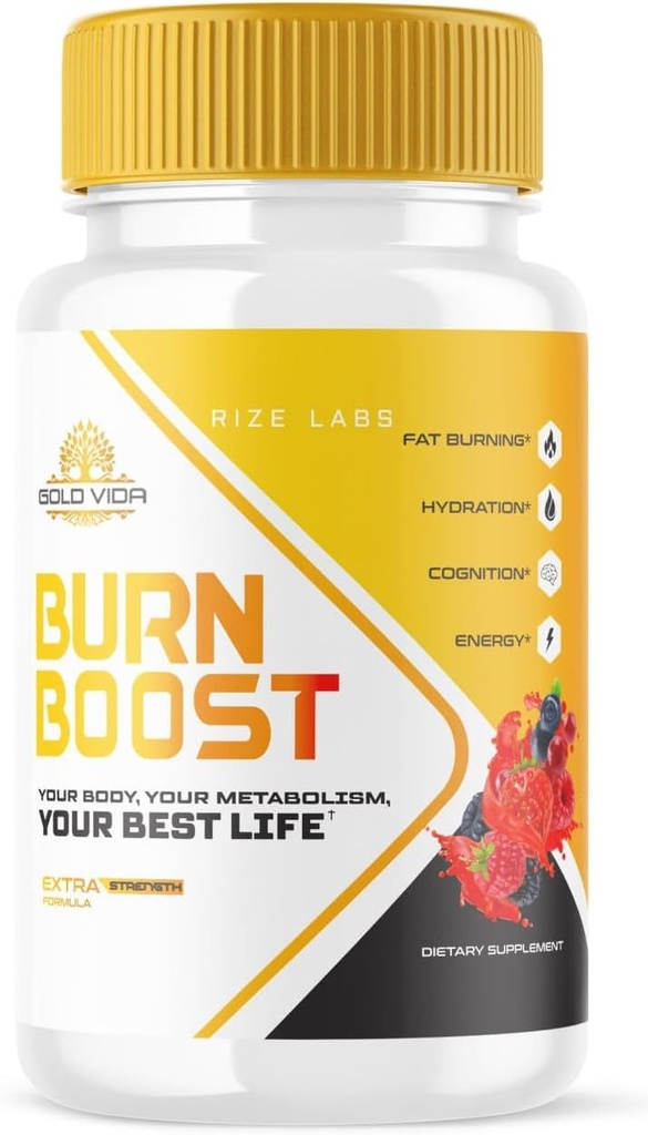 rize labs Gold Vida Burn Boost Weight Loss Suplemento, Capsules for Total Body Wellness and a Healthy Lifestyle, Pills for Leaner Physique (60 Capsules)