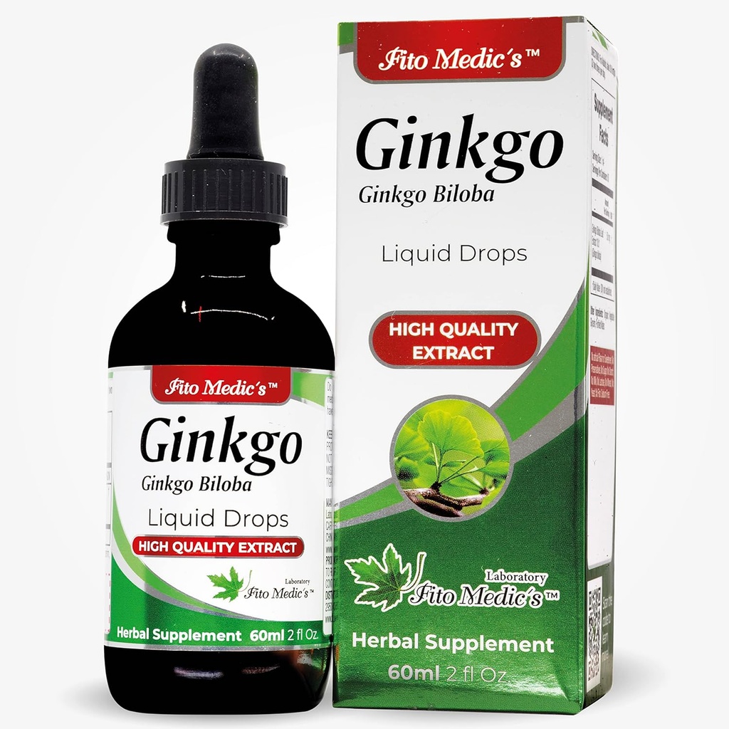 FITO MEDIC'S Lab - Ginkgo biloba, for Memory and Concentration, Pure -Ginkgo biloba Extract -Ultra high Absorption, Alcohol Free.
