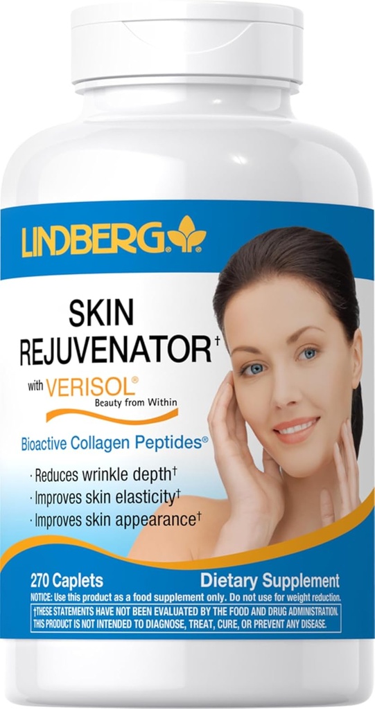 Lindberg Skin Rejuvenator con Verisol Silencio 270 Tablets  durable with Collagen Peptides Silencio para el cabello, la piel y los clavos Suplemento