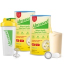 Almased Meal Replacement Shakes for Weight Pérdida - Protein Powder - Starter Kit (Almond Vanilla Flavor, 2 Cans of 17.6 oz + Shaker Bottle + Scoop)