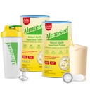 Almased Meal Replacement Shakes for Weight Pérdida - Protein Powder - Starter Kit (Almond Vanilla Flavor, 2 Cans of 17.6 oz + Shaker Bottle + Scoop)