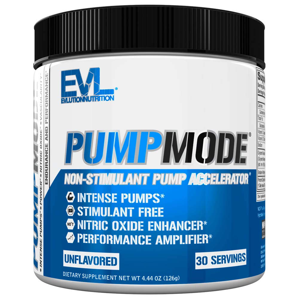 Bomba de EVLMode Nitric Oxide Suplemento - Bomba de Booster Nitric Oxide Pre Workout Polvo con glicerol y betaine para el crecimiento y resistencia de la recuperación muscular - Estim Free Pre Workout Drink (Unflavored)