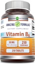 Fórmulas asombrosas Vitamina B6 Piridoxina 50mg 250 Tablets Suplemento No TENIDO Gluten Gratis TENIDO EN USA