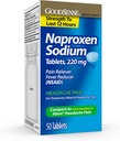GoodSense Naproxen Sodium Tablets 220 Mg, dolor de cabeza, azul, 50 cuenta
