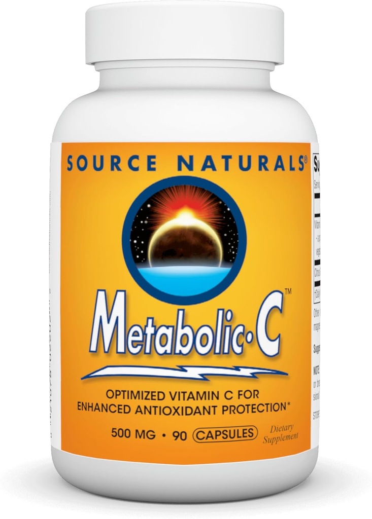 Fuente Naturales Metabólica C, Optimizada Vitamina C para la Protección Antioxidante Reforzada*, 500 mg - 90 cápsulas