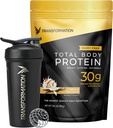 Transformation Vanilla Protein Powder & Performance Insulated Shaker Bottle TEN 30G Multi-Protein Superblend ← Peptides Collagen, Egg White & Plant Blend TEN MCT Oil TEN BCAA Amino Acids