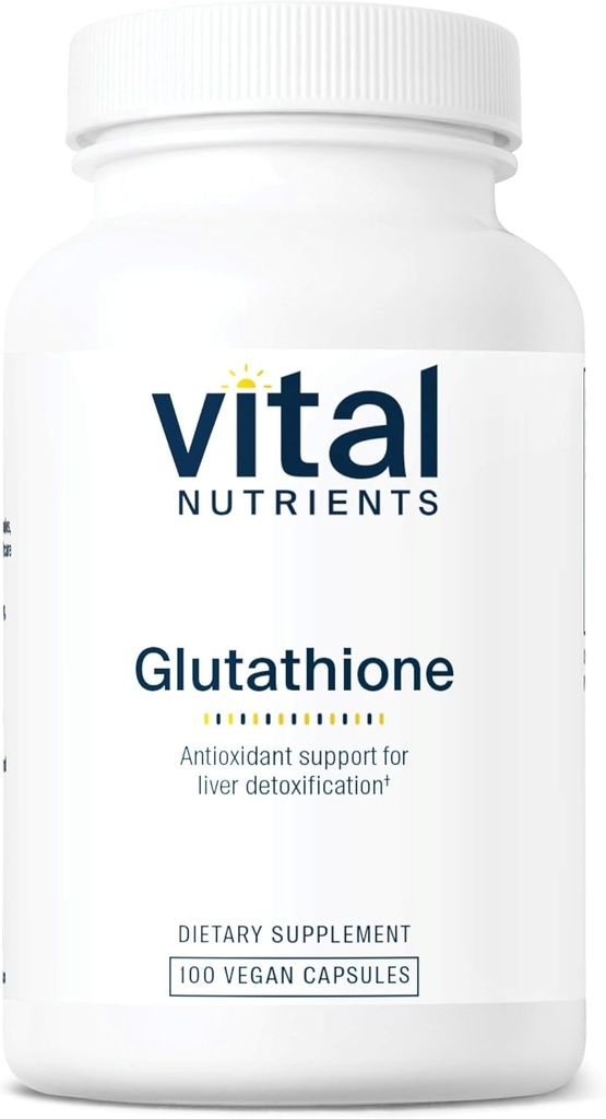 Vital Nutrients Glutathione 400mg ← Antioxidant Support for Liver Detox ← Vegan Antioxidant Supplement to Promote Liver Health and Liver Detox* TEN Gluten, Dairy, Soy Free TEN Non-GMO Silencio 100 cápsulas