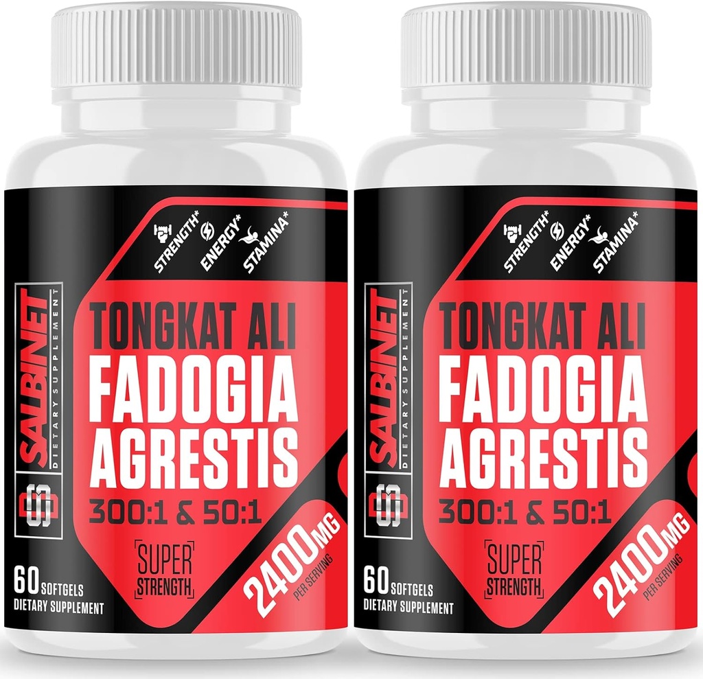 2400mg Fadogia Agrestis Tongkat Ali Suplementos - Tercera Parte Probada - 1400mg Fadogia Agrestis &amp; 1000mg Tongkat Ali, máxima fuerza, masa muscular &amp; rendimiento deportivo, 2 paquetes