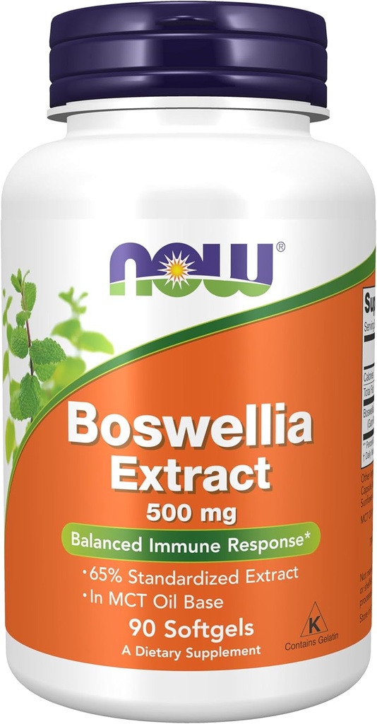 AHORA Suplementos de alimentos, Boswellia Extrae 500 mg en la base de aceite MCT, Respuesta equilibrada de inmunodeficiencia*, 90 Softgels