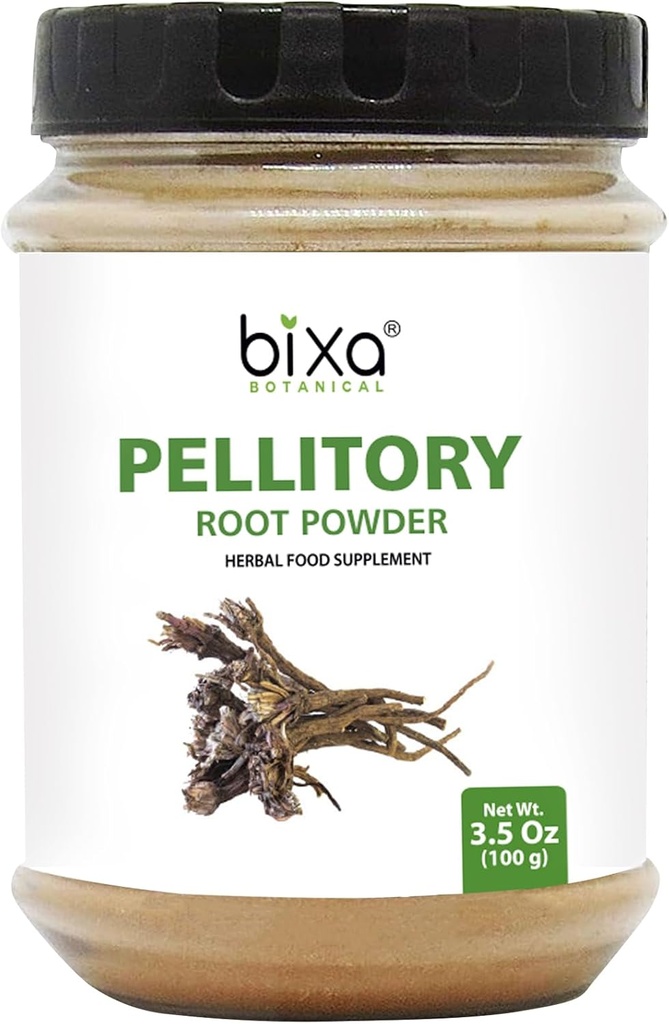 bixa BOTANICAL Pellitory Root Powder ← Anacyclus Pyrethrum/Akarkara Silencio Ayurvedic Herbal Suplemento Silencio Gluten Free, Non-GMO, Steam Treated, Vegan, 100% Puro (3.5 Ounce (Pack of 1), Pellitory Root Powder)