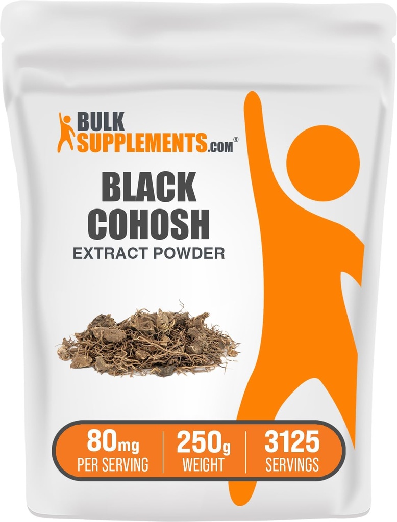 BulkSupplements.com Black Cohosh Extract Powder - from Black Cohosh Root, Herbal Supplement - Vegan & Gluten Free, 80mg per Serving, 250g (8.8 oz) (Pack of 1)